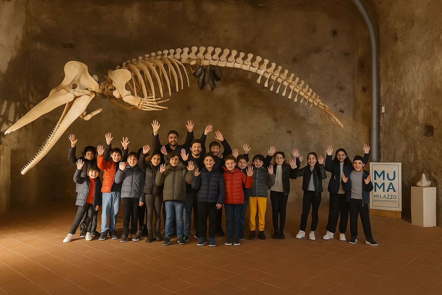 Gruppo scolastico in visita al MuMa Museo del Mare di Milazzo