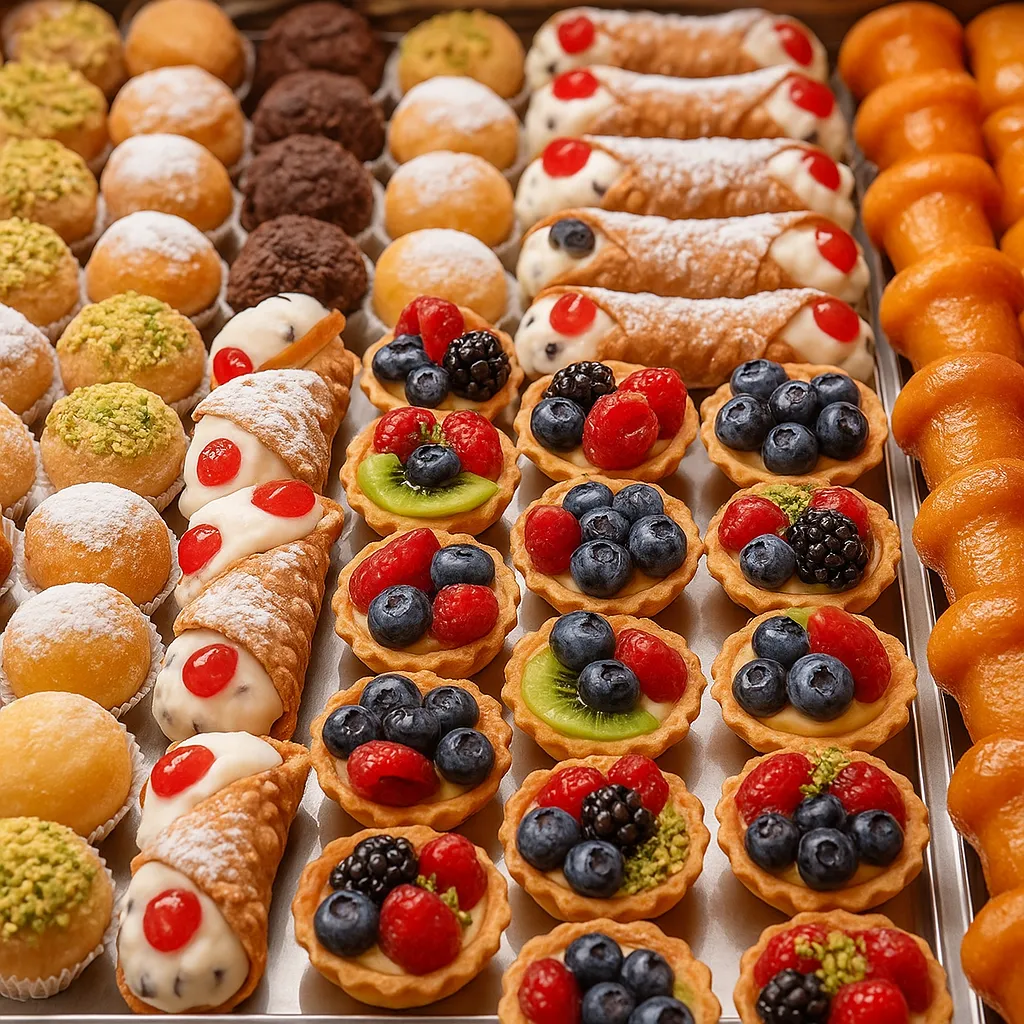 Dolci siciliani esposti in una pasticceria a Milazzo