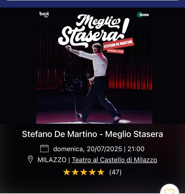 Stefano De Martino al Castello di Milazzo